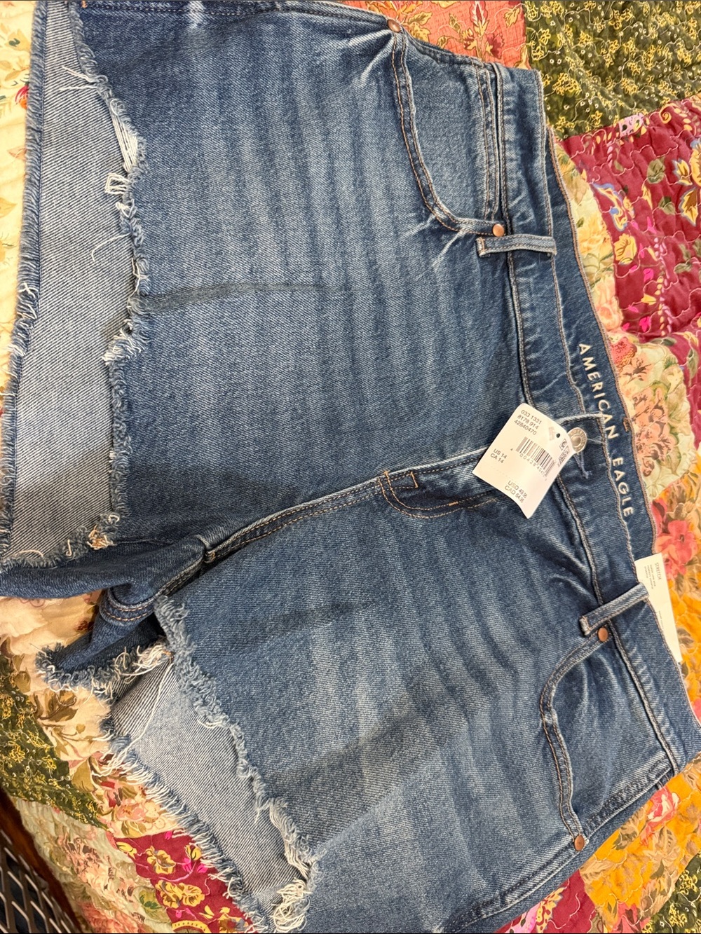 American Eagle Outfitters Distressed Blue Denim Cutoff Shorts
